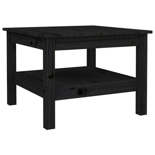 Mesa De Centro De Madera Maciza De Pino Negro 55x55x40 Cm_0