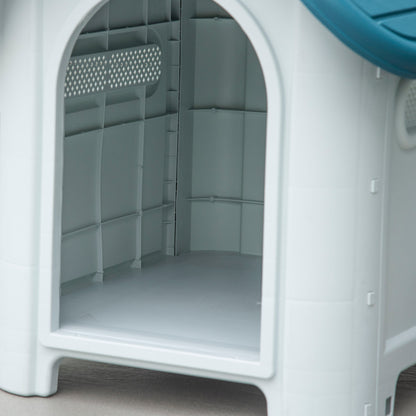 Pawhut Caseta Para Perros Mini Uso Interior Exterior 59x75x66 Cm Azul_4