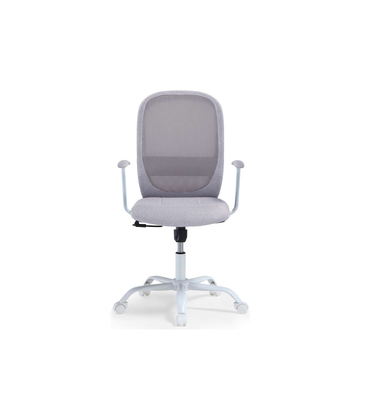 Sillón Despacho Giratorio Maggie Tapizada En Tejido Gris Pearl, 64cm(ancho) 98/110cm(altu_0