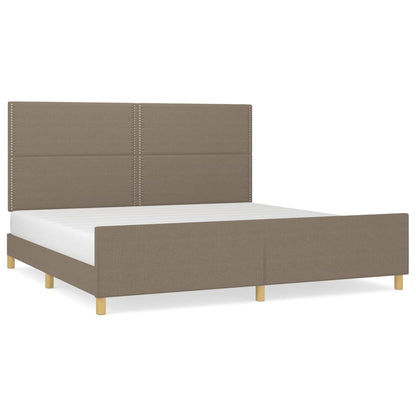 Estructura De Cama Con Cabecero De Tela Gris Taupe 200x200 Cm / Vetonek_4
