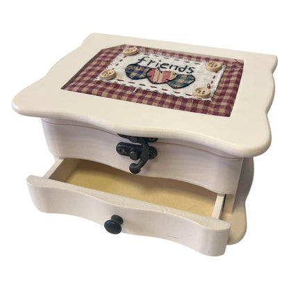 Caja Joyero Friends Madera Cuadrada Con Espejo Y Cajón_3