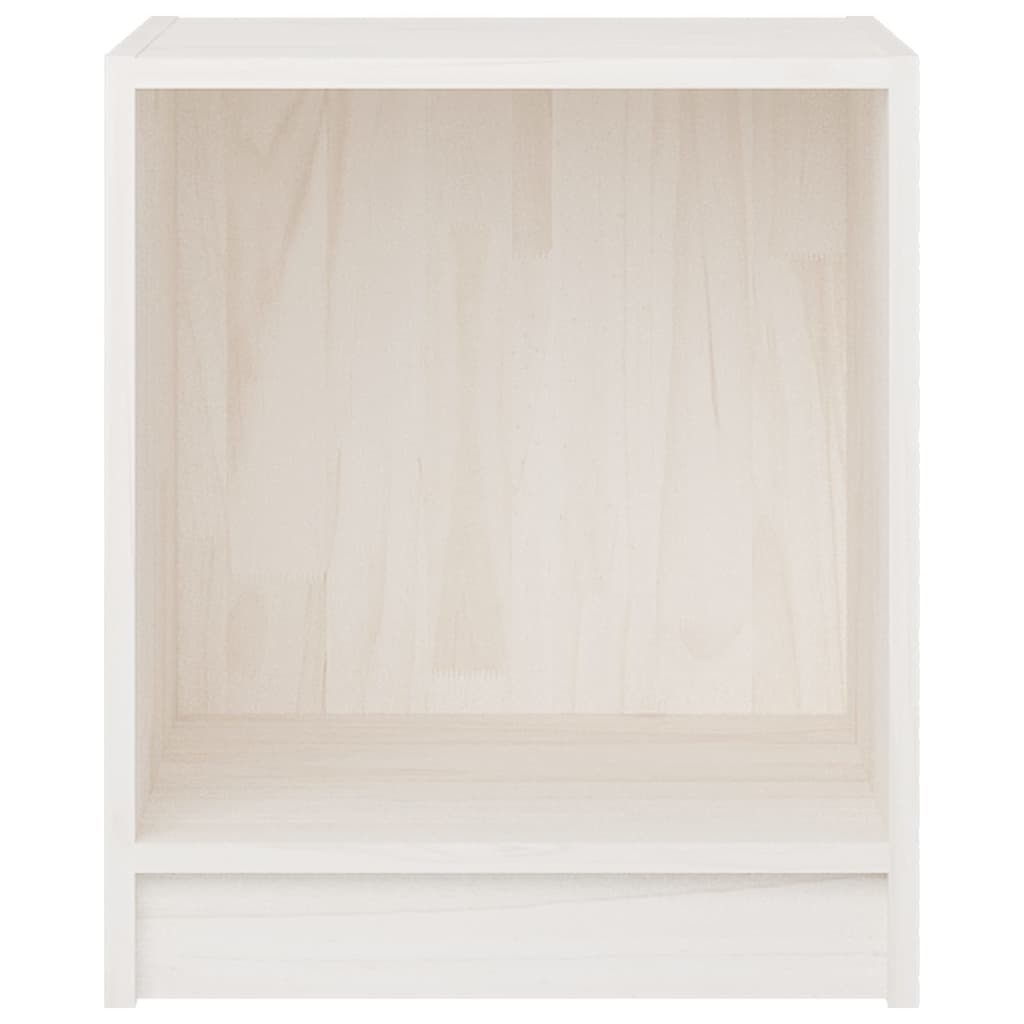 Mesita De Noche Madera Maciza De Pino Blanco 35,5x33,5x41,5 Cm_2
