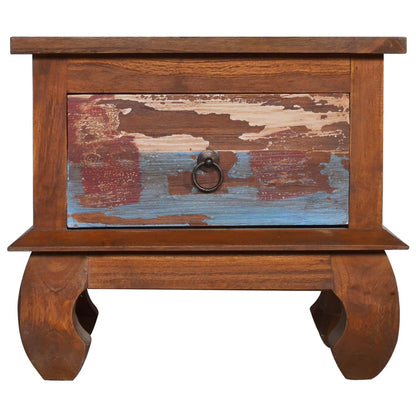 Mesita De Noche De Madera Reciclada De Teca 45x35x40 Cm_1