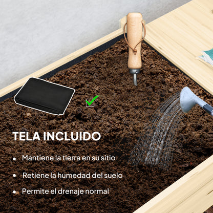Outsunny Huerto Urbano Con Ruedas Repisas Plegables 145x52x86 Cm Natural_5