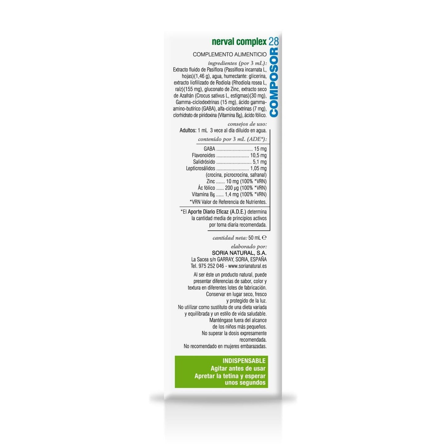 Composor 28 Complexo Nerval XXI Soria Natural 50 ml