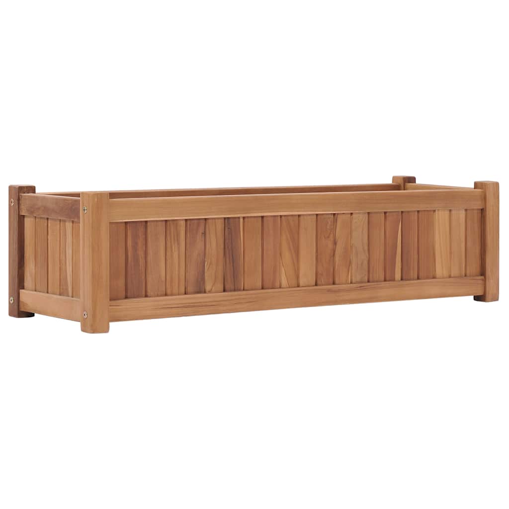 Arriate Elevado Madera Maciza De Teca 100x30x25 Cm_0