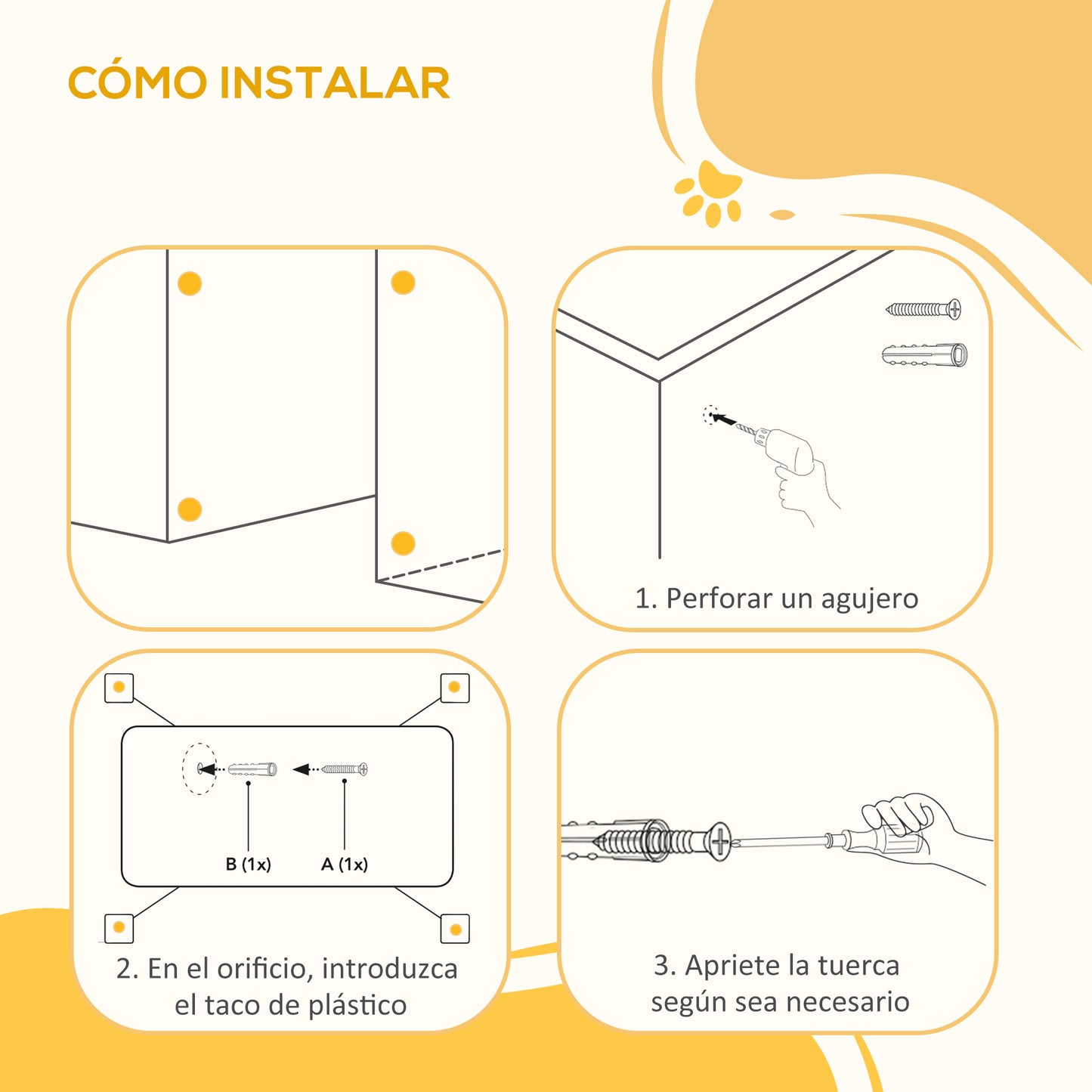 Pawhut Barrera Seguridad Para Perros Extensible Para Escaleras Puertas 75-103 Cm_4