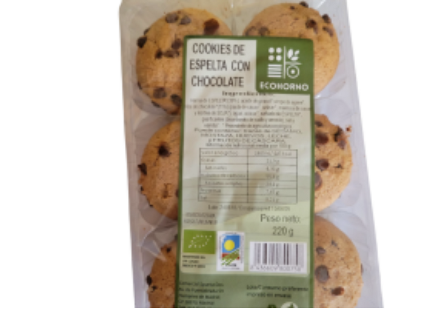 Cookies ecológicas de espelta con chocolate 220 g_1