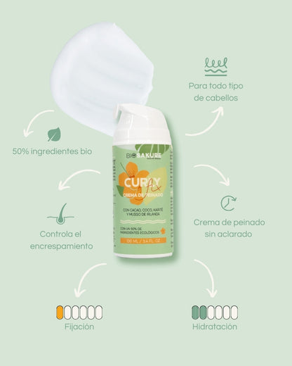 Crema De Peinado Para Rizos Perfectos E Hidratados Curly Fix - 500 Ml Bio Sakure_2