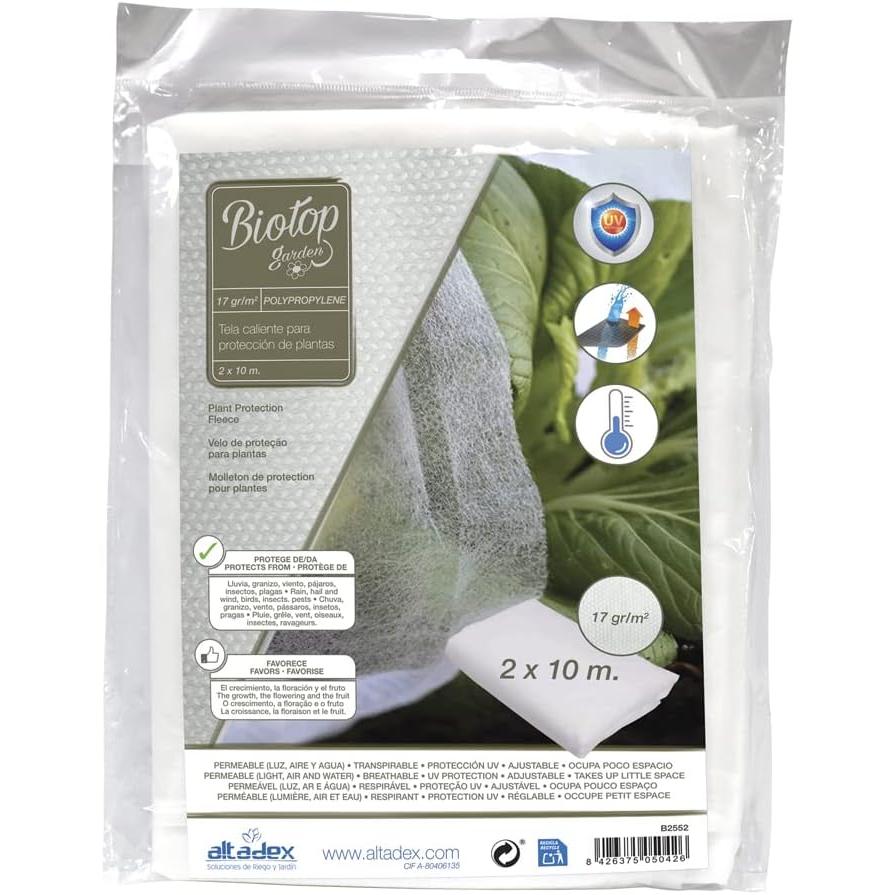 Tecido de proteção de culturas anticongelante Biotop 2 x 10 m 17 g/m²
