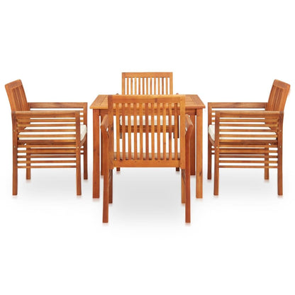 Vidaxl Set Comedor De Jardín 5 Pzas Y Cojines Madera Maciza De Acacia_1