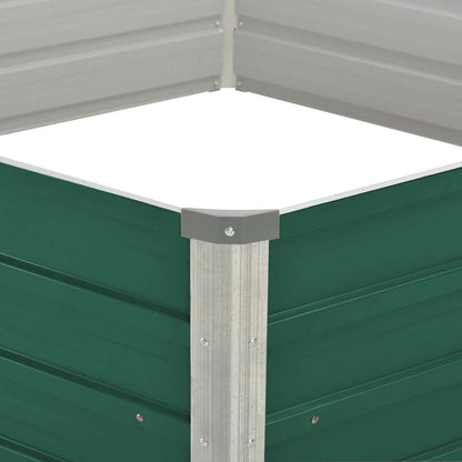 Arriate Elevado De Acero Galvanizado Verde 129x129x45 Cm_3