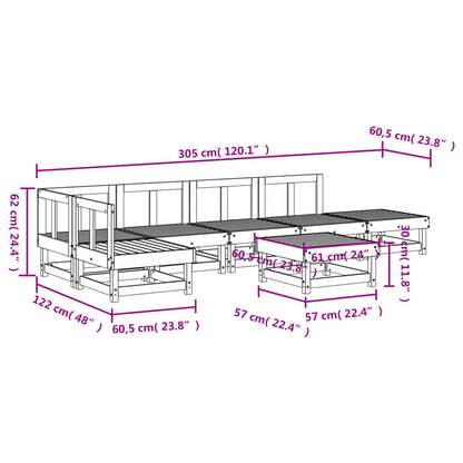 Vidaxl Juego De Muebles De Jardín 7 Piezas Madera Maciza De Pino Negro_2