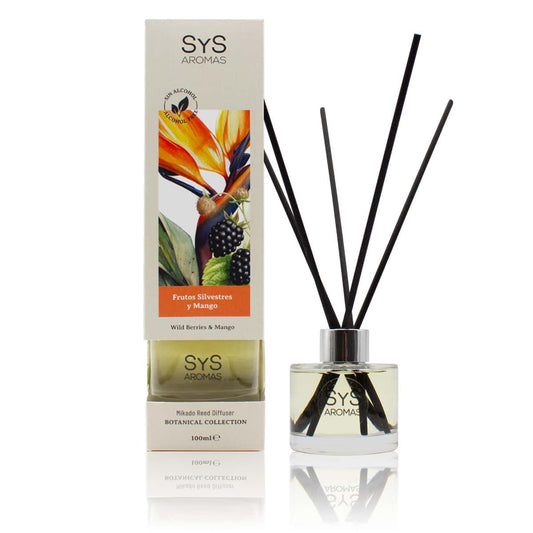 Ambientador Mikado Frutos Silvestres y Mango Botanical SYS Aromas 100 ml | Afrutado y Tropical | Sin Alcohol_0