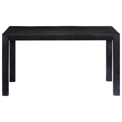 Mesa De Comedor De Madera Maciza De Mango Negra 140x80x76 Cm_0