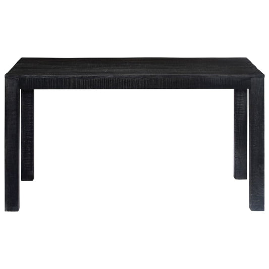Mesa De Comedor De Madera Maciza De Mango Negra 140x80x76 Cm_0
