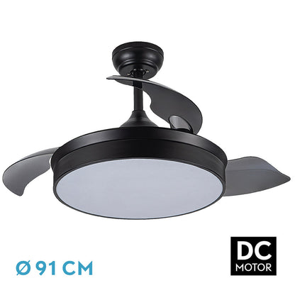 Ventilador Dc Cala Negro 48w 4800lm 3asp.desp 91d 6 Velocidades 3000-4000-6000k Remoto+temporiza+memoria_0