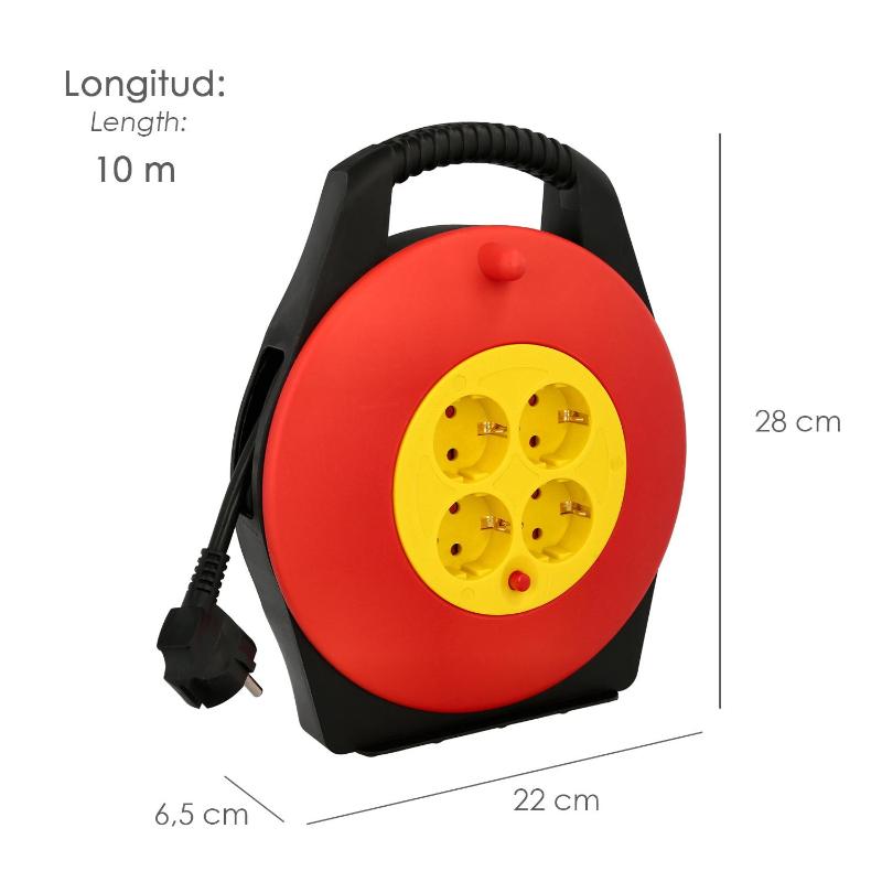 Extensible Domestico Wolfpack 10 Metros.seccion 3 X 1.5 Mm2.  Alargadera Cable, Extensor Cable, Enrollacable