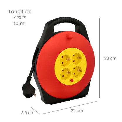 Extensible Domestico Wolfpack 10 Metros.seccion 3 X 1.5 Mm2.  Alargadera Cable, Extensor Cable, Enrollacable