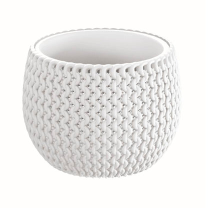 Maceta Redonda Con Deposito Splofy Bowl De Plastico En Color Blanco 14,4 (largo) X 14,4 (ancho) X 11 (altura) Cm_1