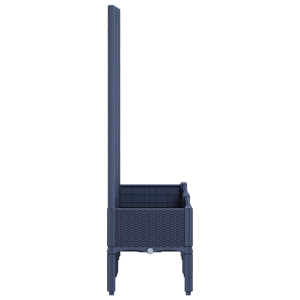 Jardinera Con Enrejado Pp Azul Gris 80x40x142 Cm_3