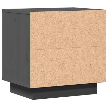 Mesitas De Noche 2 Uds Madera Maciza De Pino Gris 40x30x40 Cm_4