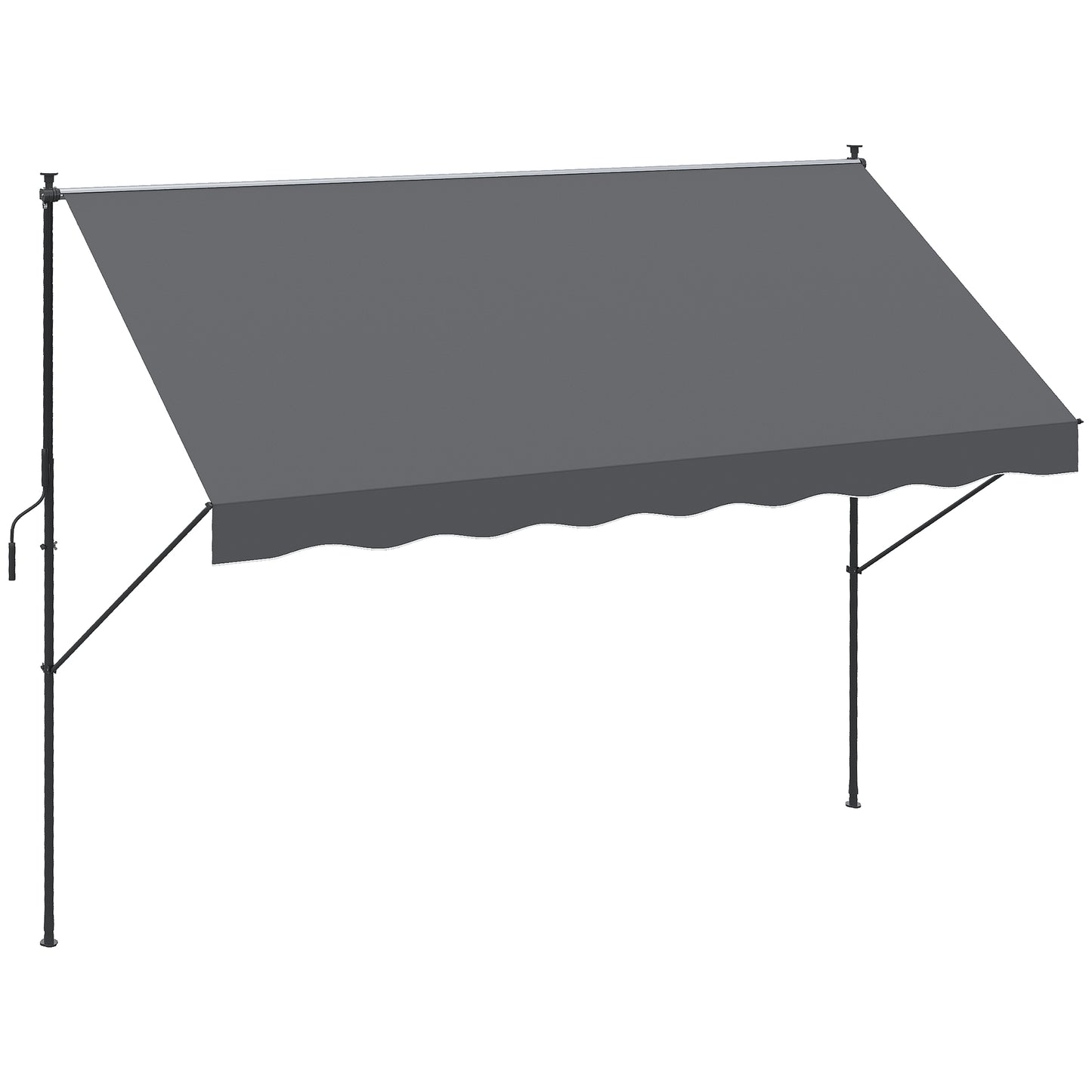 Outsunny Toldo Manual Retráctil 300x175x210-310cm Manivela Protección Uv40+ Gris_0