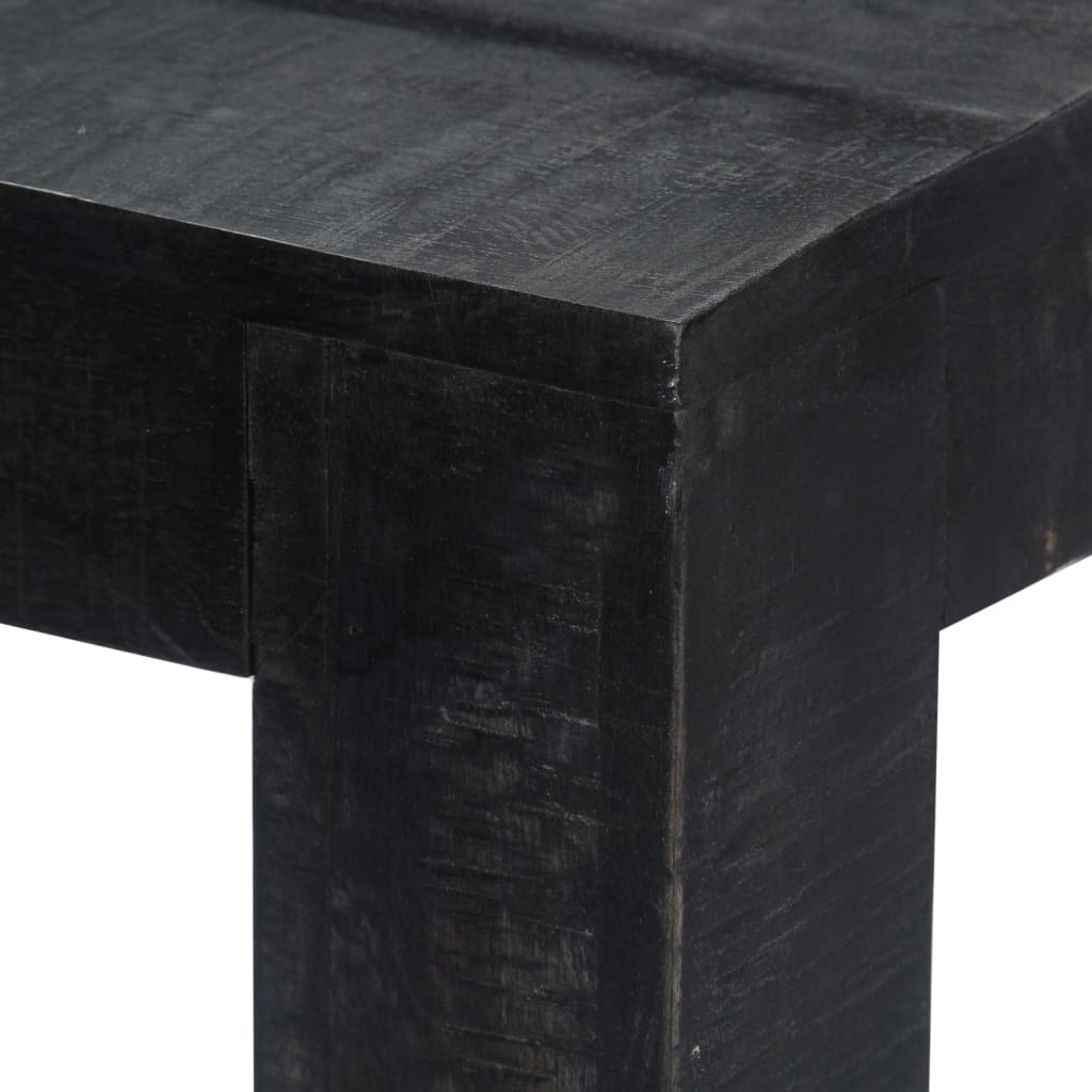Mesa De Comedor De Madera Maciza De Mango Negra 140x80x76 Cm_2