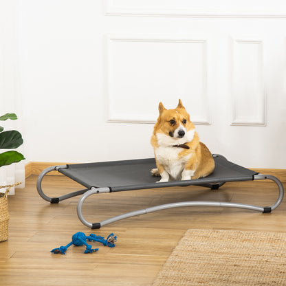 Pawhut Cama Elevada Para Perros Con Tela De Malla Marco Curvo Acero 110x65x20 Cm_1
