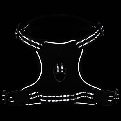 Arnés Para Perros Con Correa Y Collar Ajustable Negro Xl_4