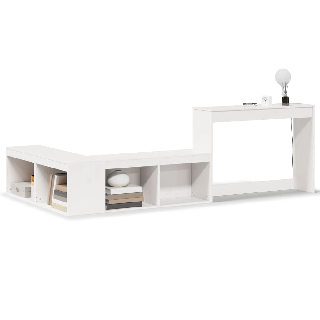 Mueble Con Escritorio Madera Maciza Pino 222x122x75 Cm_0