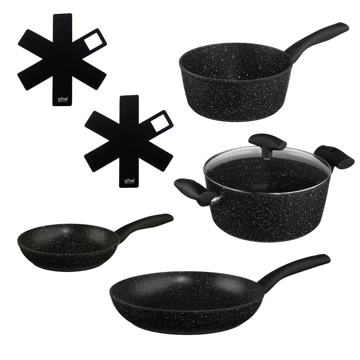 Batería De Cocina En Aluminio De Color Negro_0