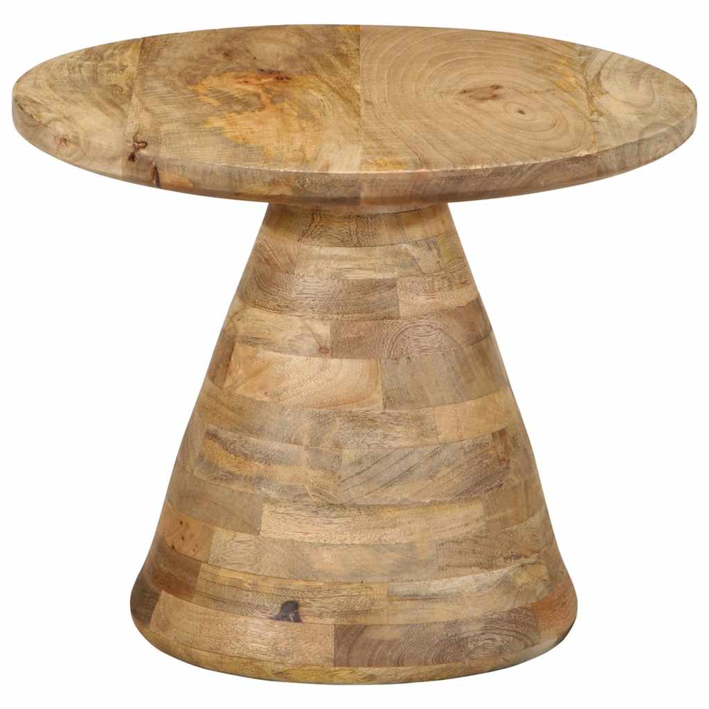 Mesa Auxiliar Madera Maciza De Mango Ø50x40 Cm_1