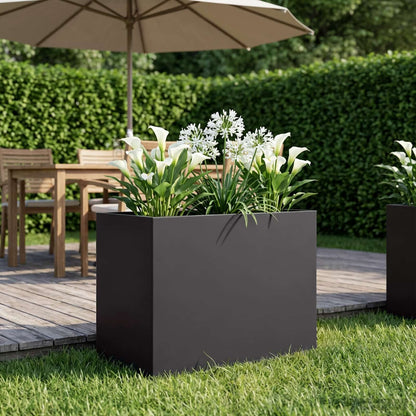 Macetero De Jardín Negro 50 X 40 X 50 Cm Acero Laminado En Frío_1