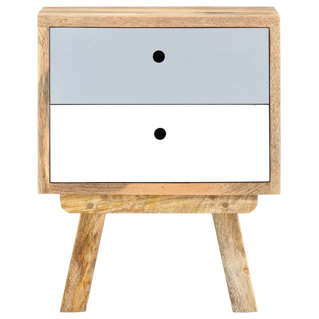 Mesita De Noche De Madera Maciza De Mango 40x35x50 Cm_1
