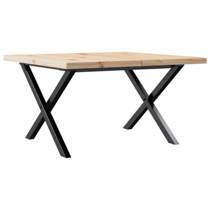 Mesa De Centro Marco X Madera Maciza Pino Y Acero 60x60x40,5 Cm_0