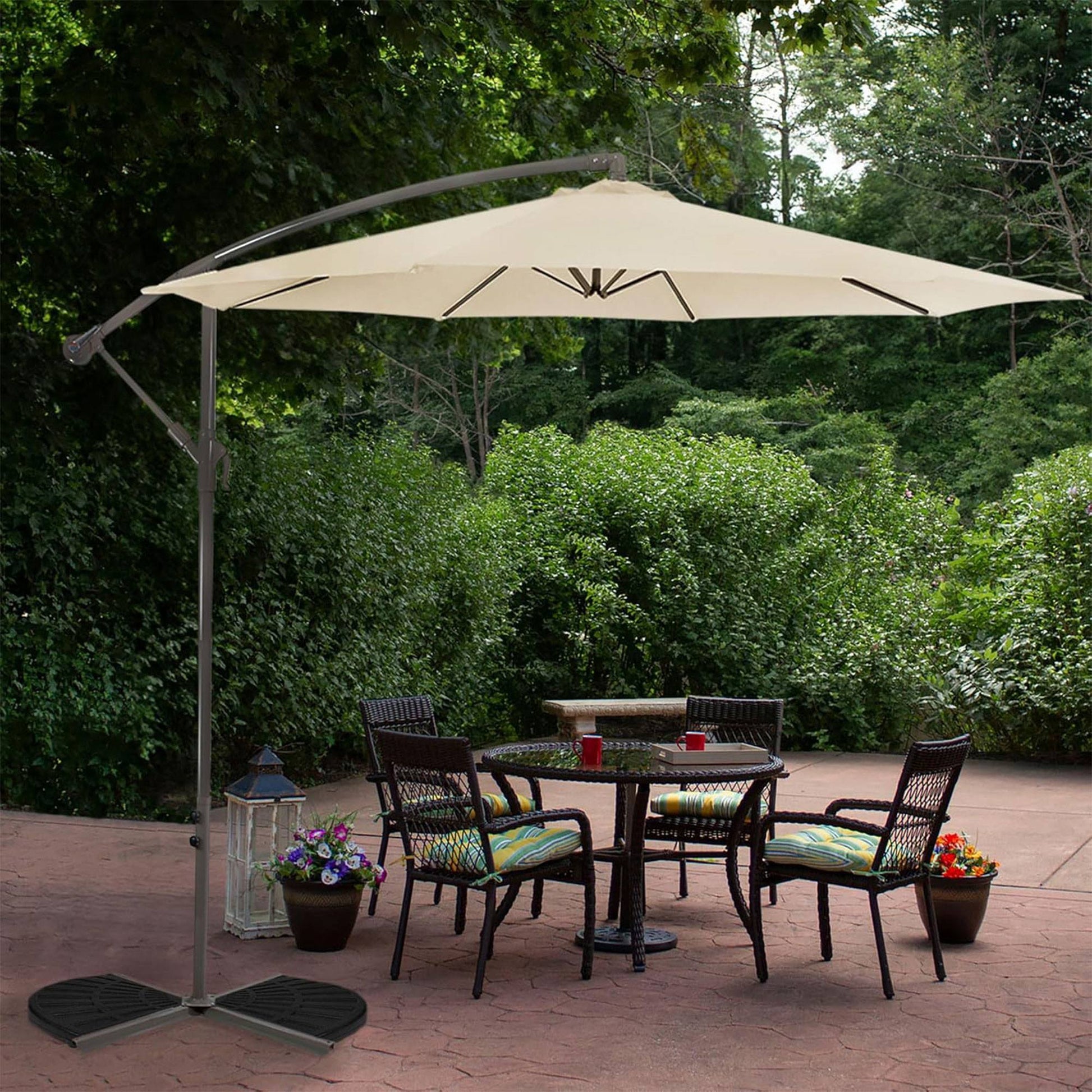 Well Home Base Para Sombrilla De Cemento De 14kg Resistente Y Estable Con Asa Y Diseño Triangular  47,5x47,5x4cm_2