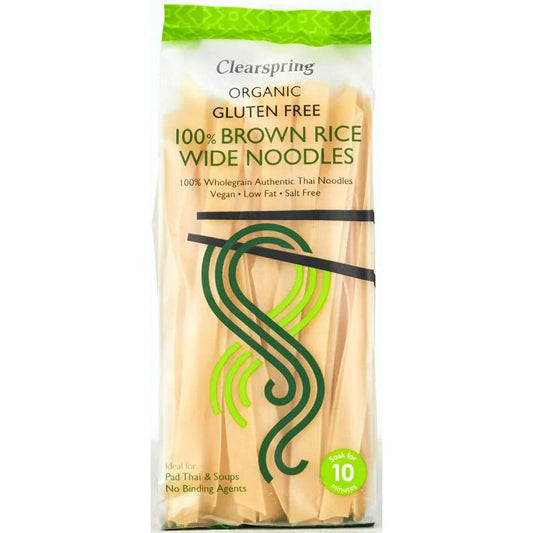 Noodles de arroz integral sem glúten Clearspring Noodles largos 200 g