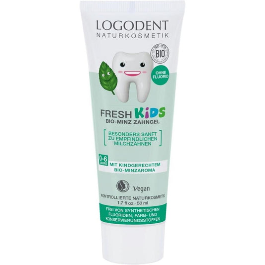 Gel de pasta de dentes infantil de menta Logona 50 ml