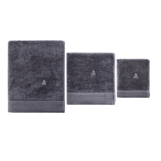 Juego De 3 Toallas Gris Oscuro (tocador 30x50cm, Manos 50x100cm Y Baño 90x150cm) Scalpers Home_0