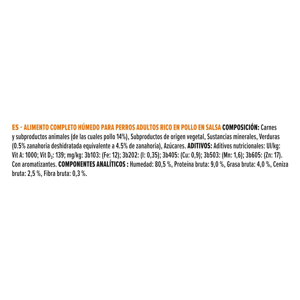 Comida húmeda perros adultos sin cereales pollo en salsa Pro Plan 400 g
