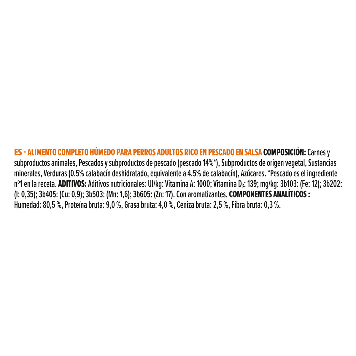 Comida húmeda perros adultos sin cereales pescado en salsa Pro Plan 400 g