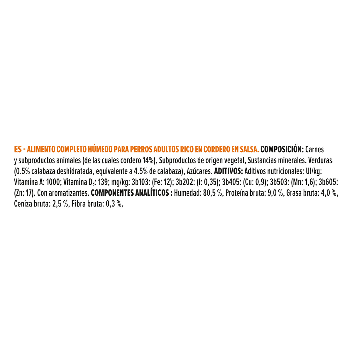 Comida húmeda perros adultos sin cereales cordero en salsa Pro Plan 400 g