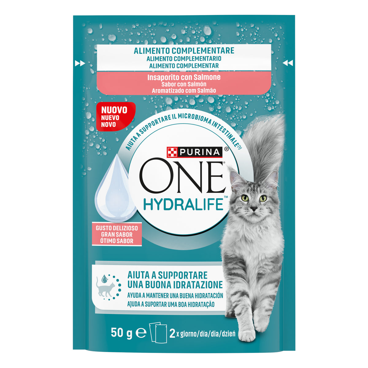 Snack líquido hidratante para gatos Hydralife con salmón Purina ONE 50 g