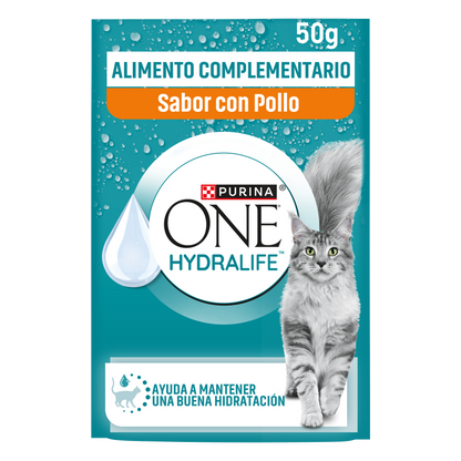 Snack líquido hidratante para gatos Hydralife con pollo Purina ONE 50 g
