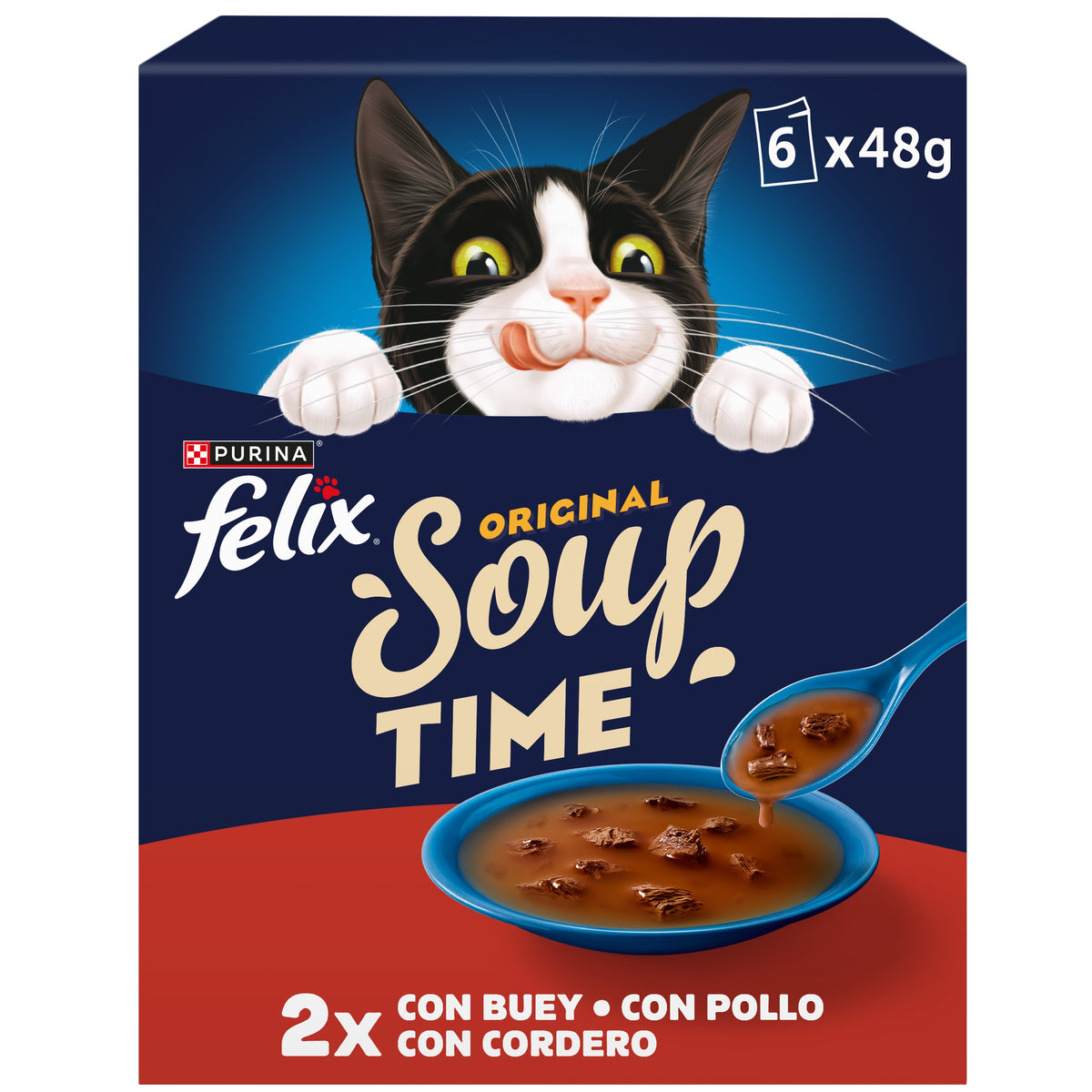 Sopa para gatos con carne Felix Soup 6 x 48 g