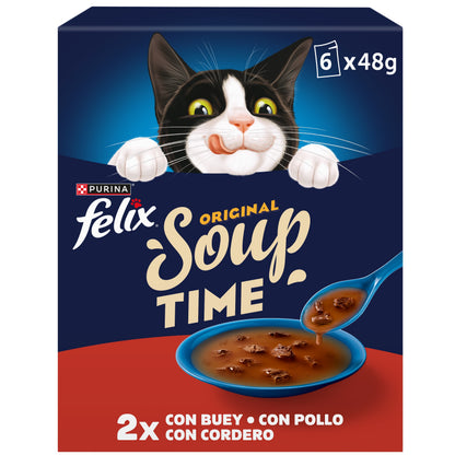 Sopa para gatos con carne Felix Soup 6 x 48 g