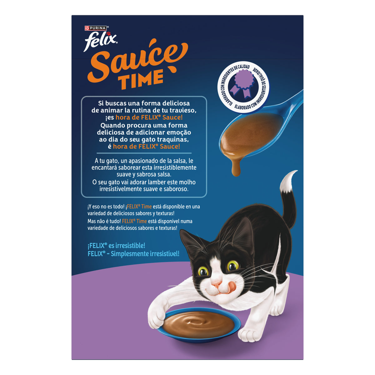 Sopa en salsa para gatos con pollo y salmón Felix 6 x 40 g