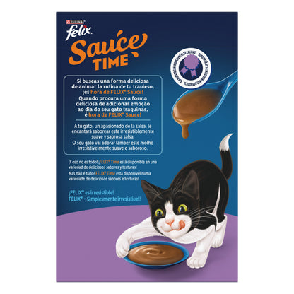 Sopa en salsa para gatos con pollo y salmón Felix 6 x 40 g
