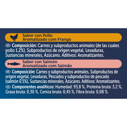 Sopa en salsa para gatos con pollo y salmón Felix 6 x 40 g